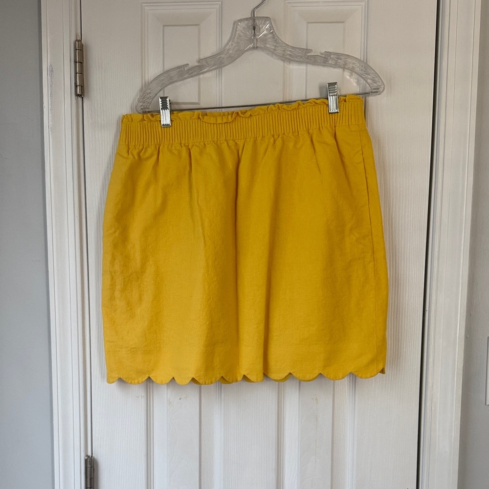 J. Crew Factory Yellow Scallop Hem Mini Skirt